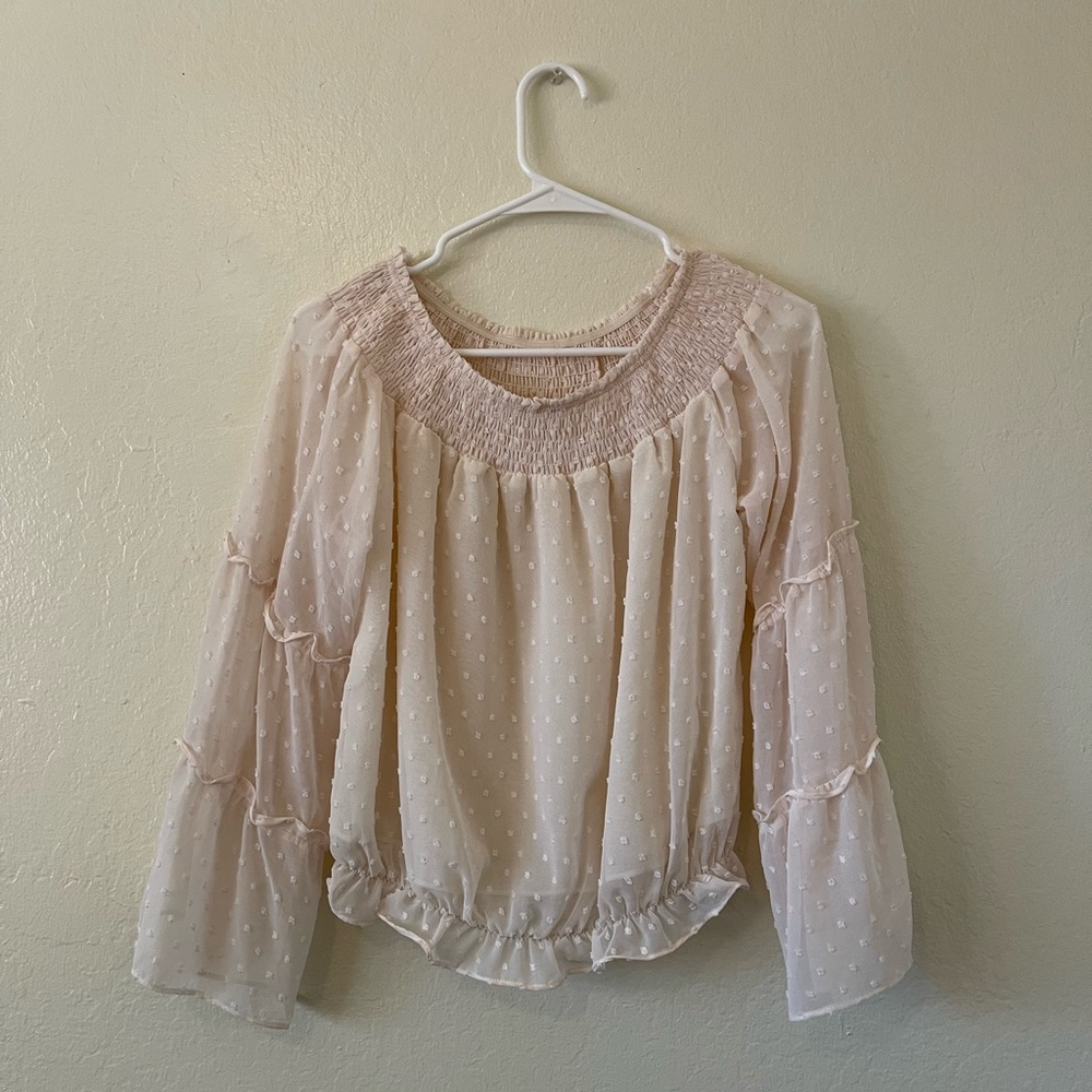 Vici white sheer off shoulder top